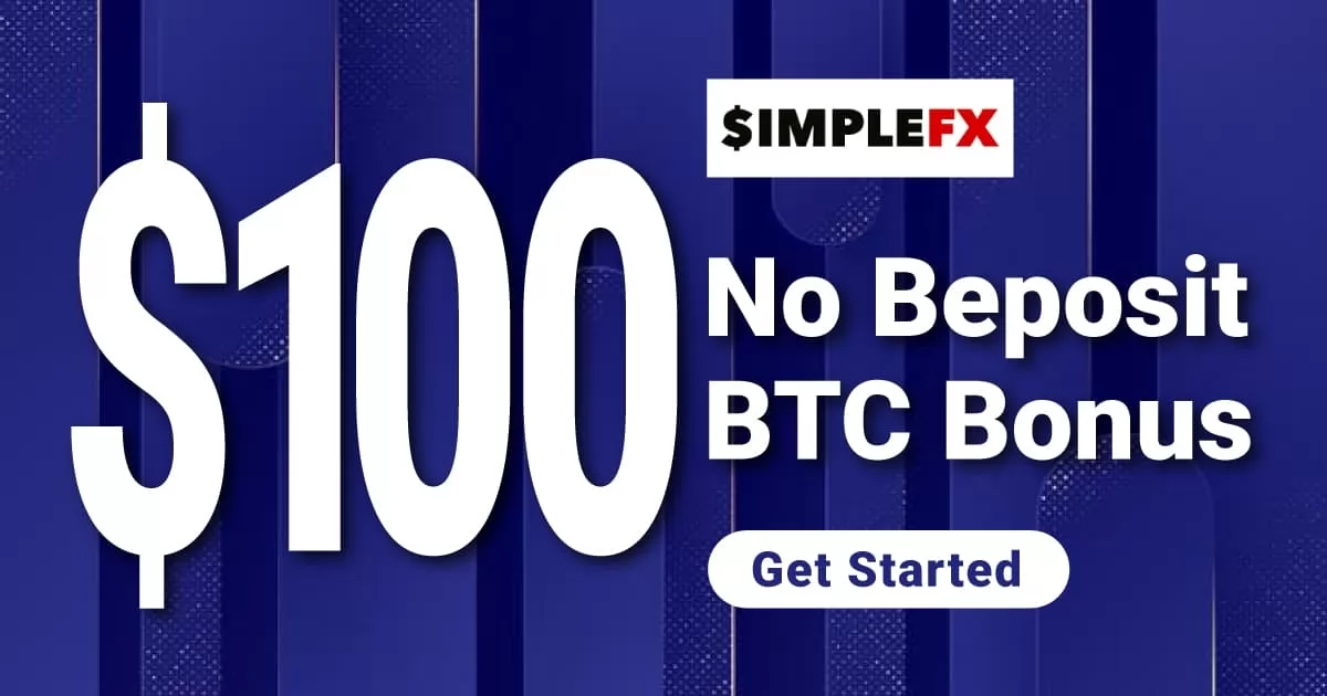 Get $100 BTC No Deposit Trading Bonus on SimpleFX