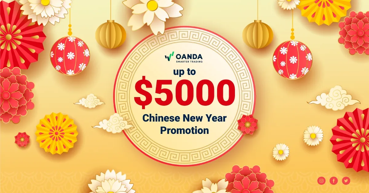 OANDA offers the best Chinese New Year Bonus, up to $5000.