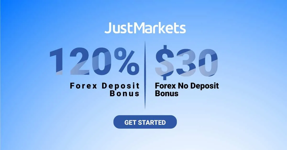 JustMarkets Offering 120% Forex Bonus on Deposits
