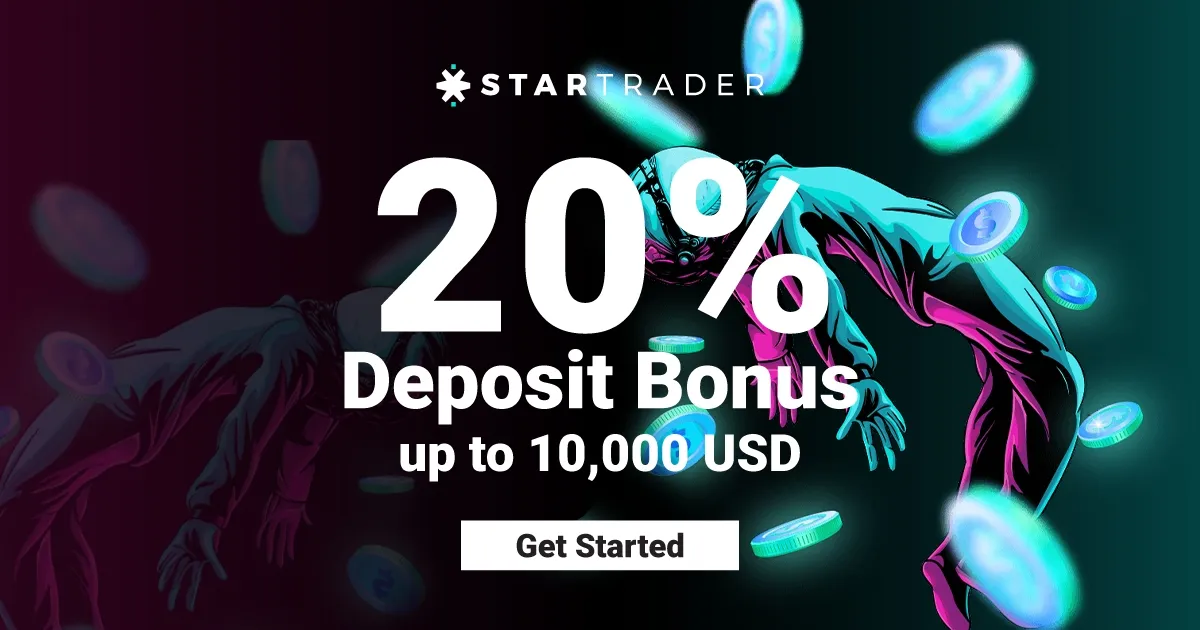  20% deposit bonus of up to $10,000 STARTRADER