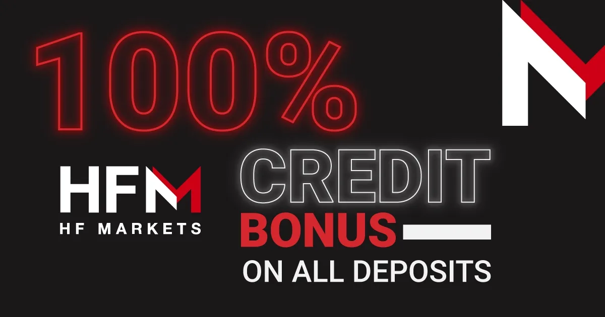 HFM provides a 100% credit bonus on all deposits