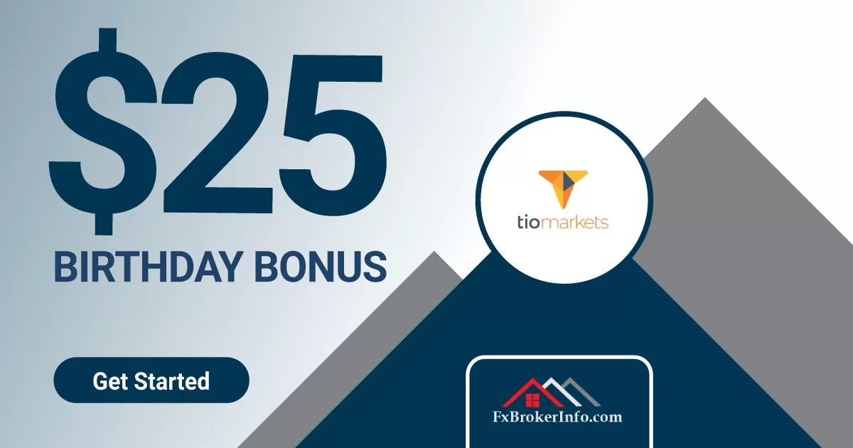 TIOMarkets $25 Forex No Deposit Bonus