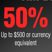 Get 50% Deposit Bonus Promotion up to $500